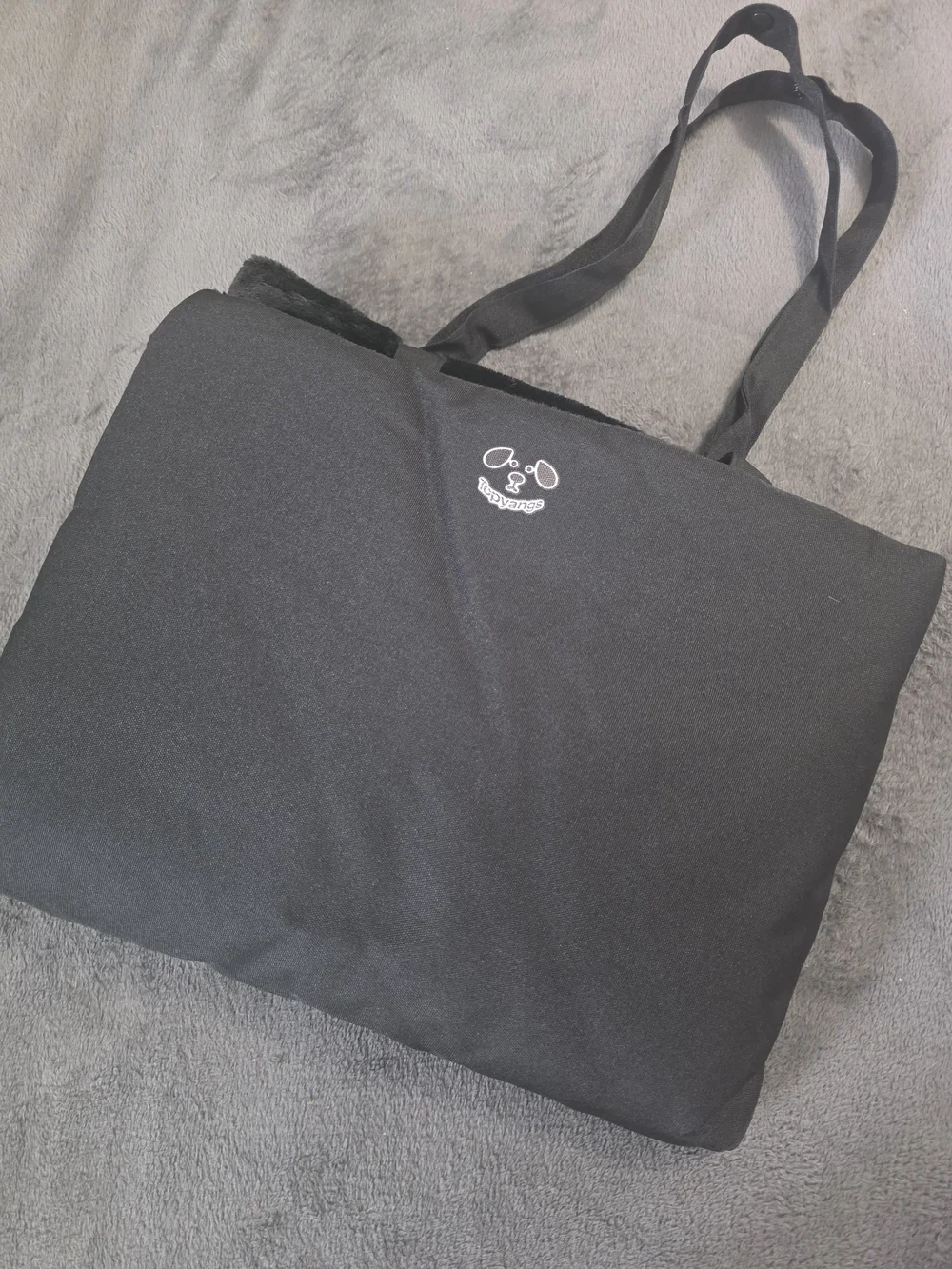 Pet Travel Mat & Tote — Black Dog Bed by